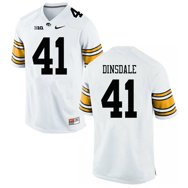 Men #41 Colton Dinsdale Iowa Hawkeyes College Football Jerseys Sale-White - Click Image to Close